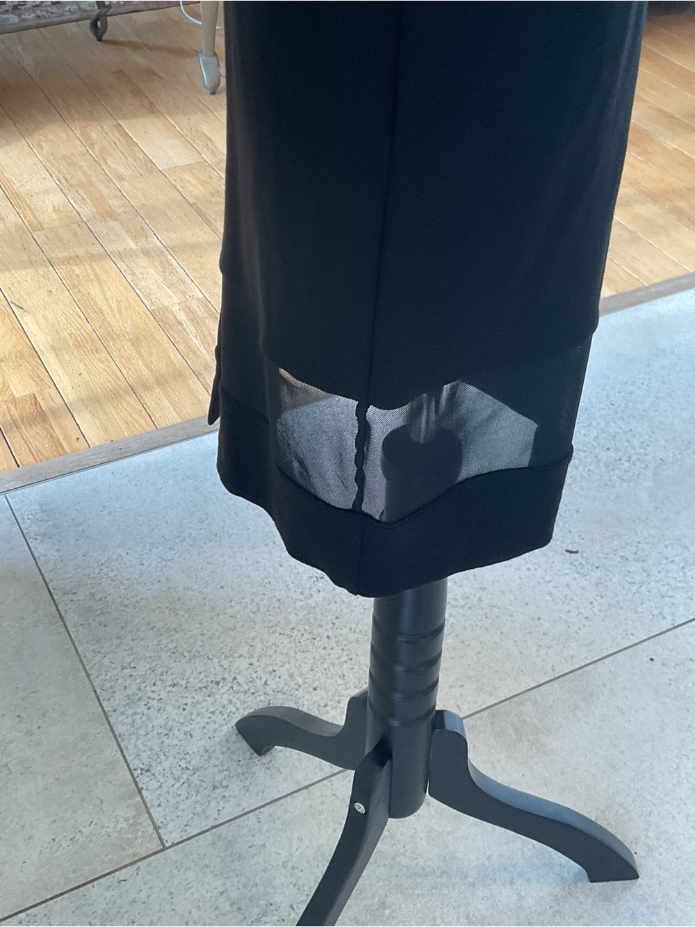 French Connection Black Midi Dress with Sheer Insets - Picture 8 of 12